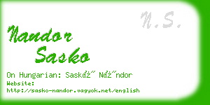 nandor sasko business card